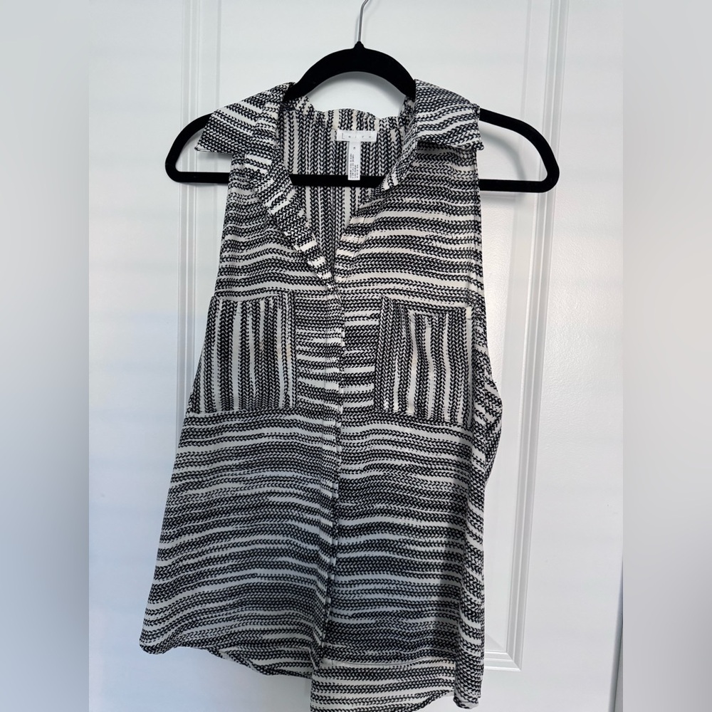 Leith Black and White Blouse